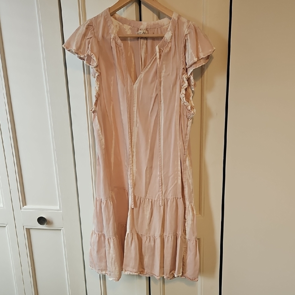 Knox Rose Pink Pleated Sundress with Flutter Sleeves